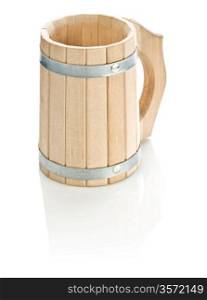 wooden mug isolated