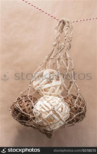 Wooden natural interior decorative wicker balls