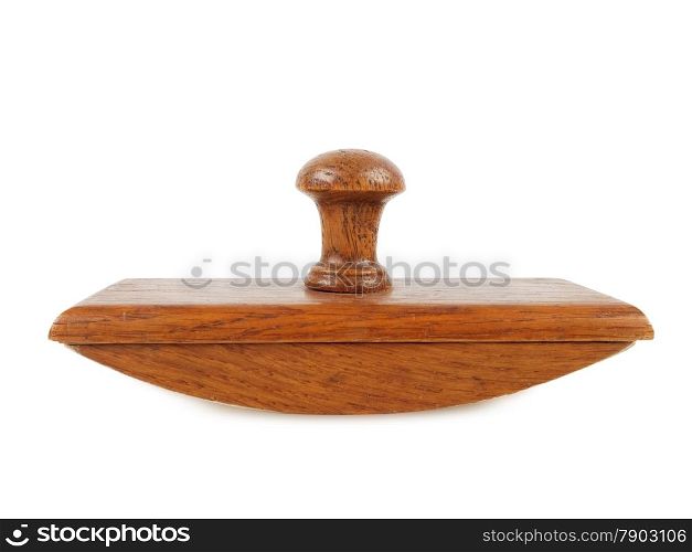 wooden office ink blotter isolated on white bacground, studio shot