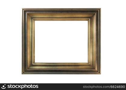 Wooden painted picture frame, isolated on white.. Wooden painted picture frame