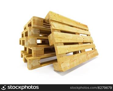 wooden pallets, isolated on white