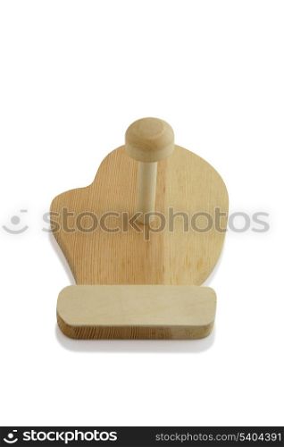Wooden peg to hang oven glove
