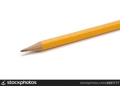 Wooden pencil isolated on white background