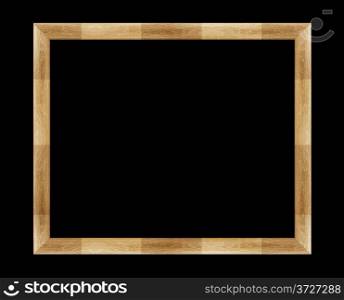 wooden photo frame isolated on black background (with clipping work path). photo frame