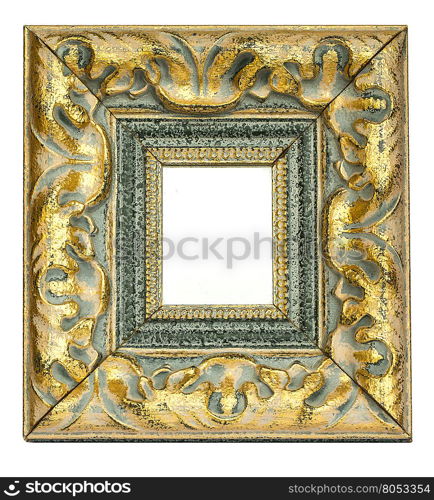 Wooden photo frame, isolated on white background with clipping path