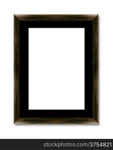 wooden photo frame isolated on white background (with clipping work path). photo frame