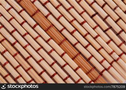 Wooden placemat texture for background, close-up image.