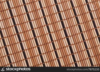 Wooden placemat texture for background, close-up image.