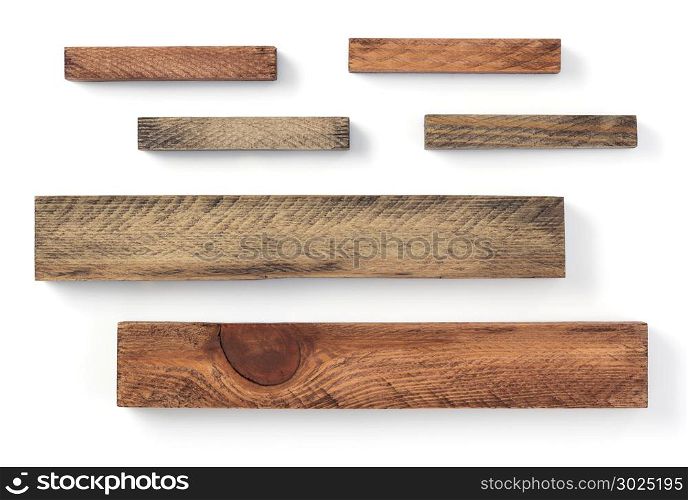 wooden plank board isolated on white background