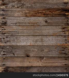 Wooden planks texture background, weathered, with rusty nails, top view, sharp and highly detailed.