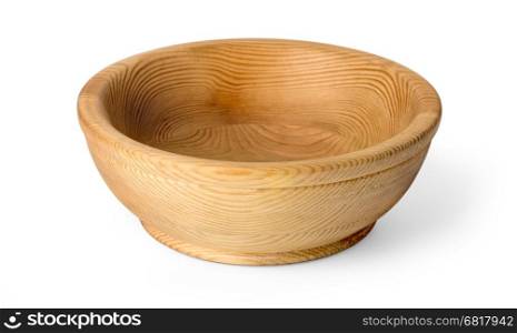 wooden plate isolated on white with clipping path