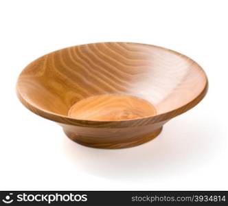 wooden plate on a white background. Clipping path