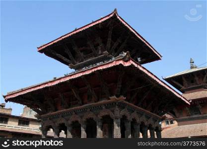 Wooden roofs on the Durbar square in Patan, Nepal