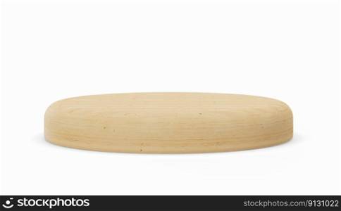 Wooden round podium isolated on white background. Natural stage for product, cosmetic presentation. Mock up. Pedestal or platform for beauty products. Empty scene. Display, showcase. 3D rendering. Wooden round podium isolated on white background. Natural stage for product, cosmetic presentation. Mock up. Pedestal or platform for beauty products. Empty scene. Display, showcase. 3D rendering.