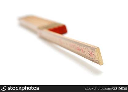 Wooden ruler isolated on white