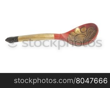 Wooden Russian spoon isolated on white