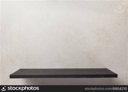 wooden shelf at wall background texture