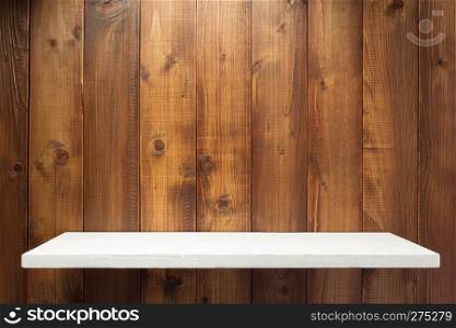 wooden shelf at wall plank background texture