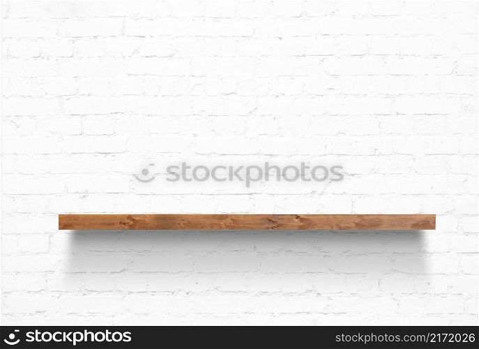 wooden shelves on white background for the convenience of your design