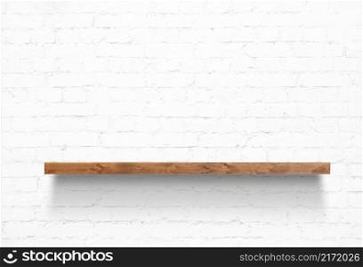 wooden shelves on white background for the convenience of your design