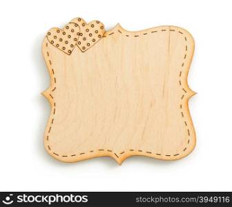 wooden signboard isolated on white background