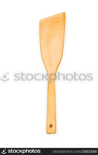 Wooden spatula isolated on the white background