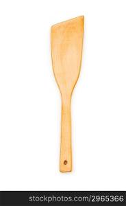 Wooden spatula isolated on the white background