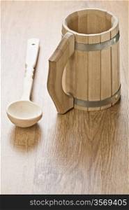 wooden spoon and mug