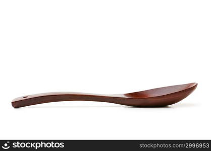 Wooden spoon isolated on the white background