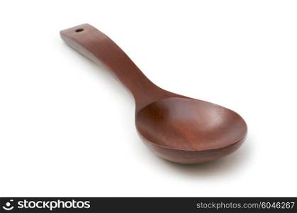 Wooden spoon isolated on the white background