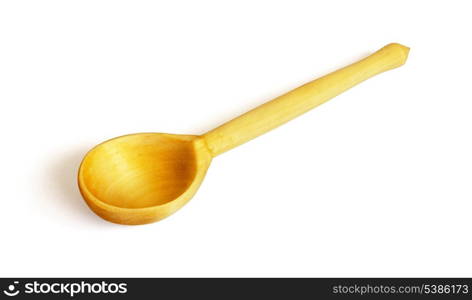 Wooden spoon isolated on white with clipping path