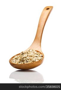 wooden spoon with cereals