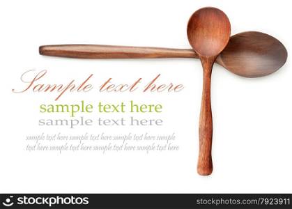 wooden spoons over white with sample text