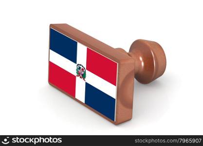 Wooden stamp with Dominican Republic flag image with hi-res rendered artwork that could be used for any graphic design.