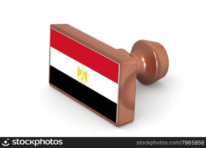 Wooden stamp with Egypt flag image with hi-res rendered artwork that could be used for any graphic design.