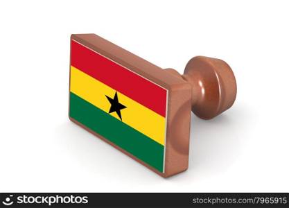 Wooden stamp with Ghana flag image with hi-res rendered artwork that could be used for any graphic design.