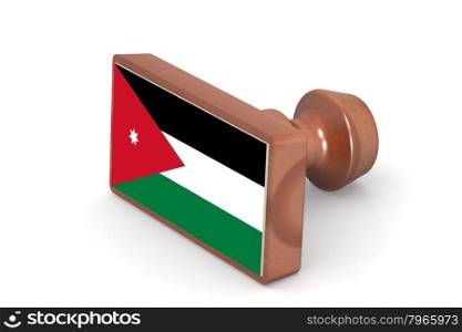Wooden stamp with Jordan flag image with hi-res rendered artwork that could be used for any graphic design.