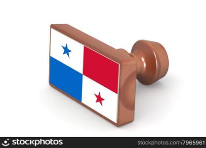 Wooden stamp with Panama flag image with hi-res rendered artwork that could be used for any graphic design.
