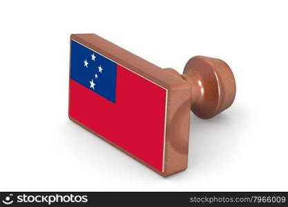 Wooden stamp with Samoa flag image with hi-res rendered artwork that could be used for any graphic design.