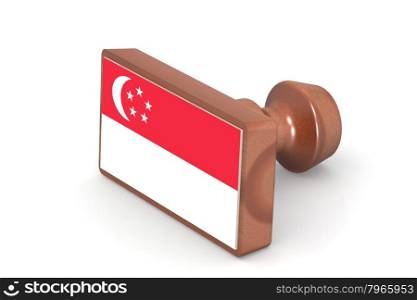 Wooden stamp with Singapore flag image with hi-res rendered artwork that could be used for any graphic design.
