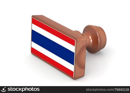 Wooden stamp with Thailand flag image with hi-res rendered artwork that could be used for any graphic design.