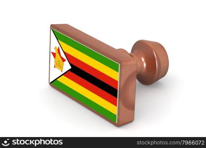 Wooden stamp with Zimbabwe flag image with hi-res rendered artwork that could be used for any graphic design.