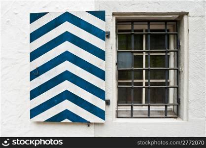 Wooden Striped Shutter in the Swiss City