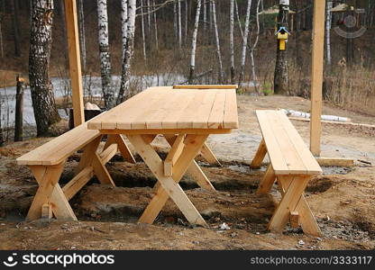 wooden summerhouse in the park