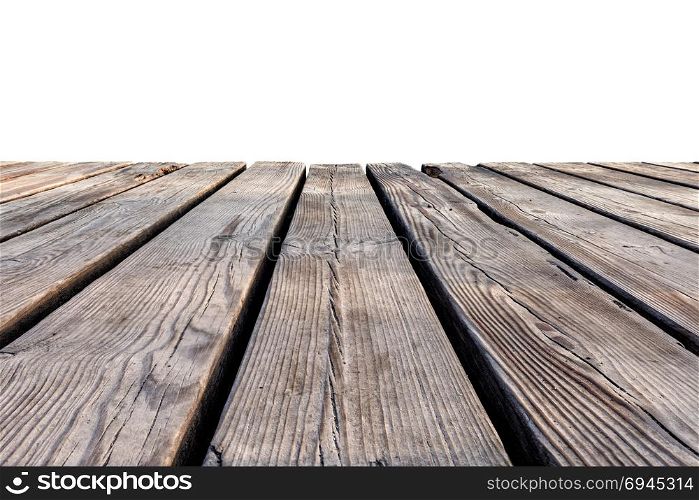 Wooden texture path isolated on white background