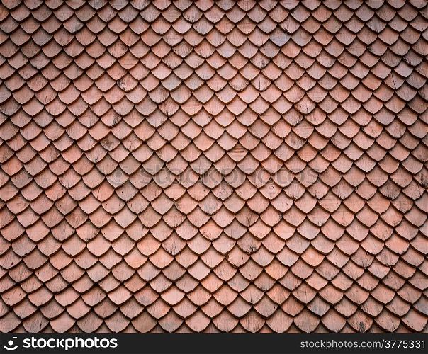 Wooden tiled roof background