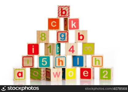 wooden toy cubes with letters. Wooden alphabet blocks