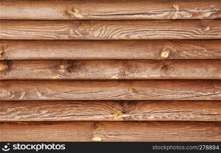 Wooden wall from logs