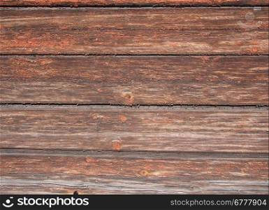 Wooden wall from old pine boards