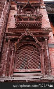 Wooden windows of king&rsquo;s palace in Kathmandu, Nepal